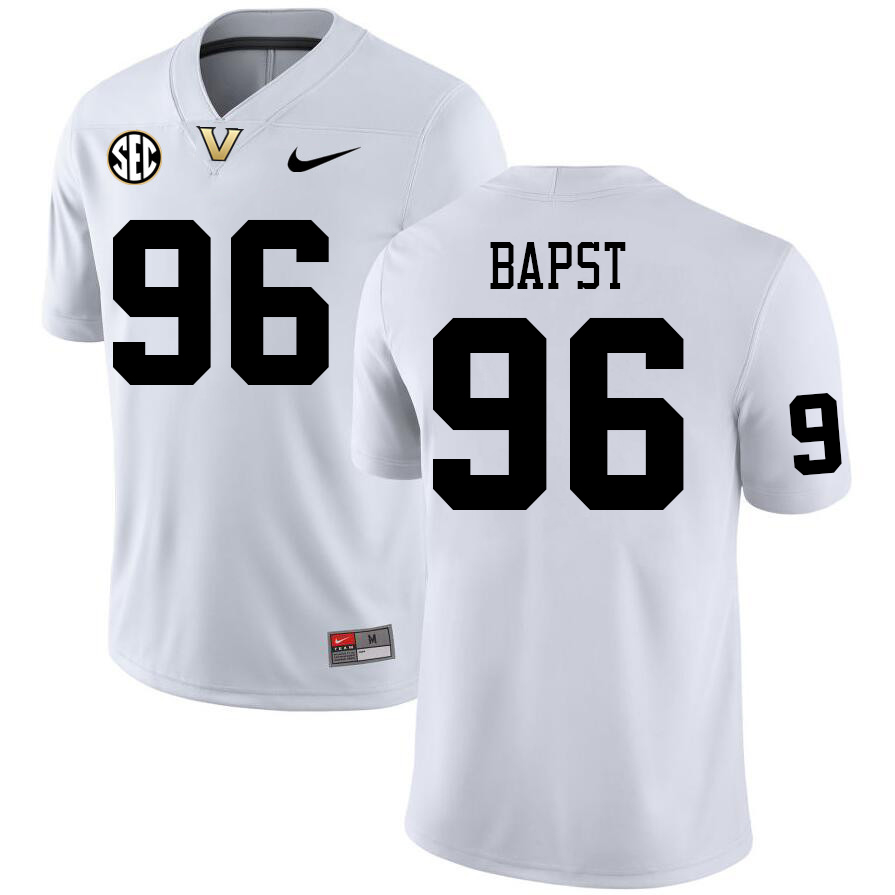 Vanderbilt Commodores #96 Brayden Bapst College Football Jerseys Sale Stitched-White